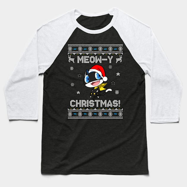 Morgana Meow-y Christmas! Baseball T-Shirt by StebopDesigns